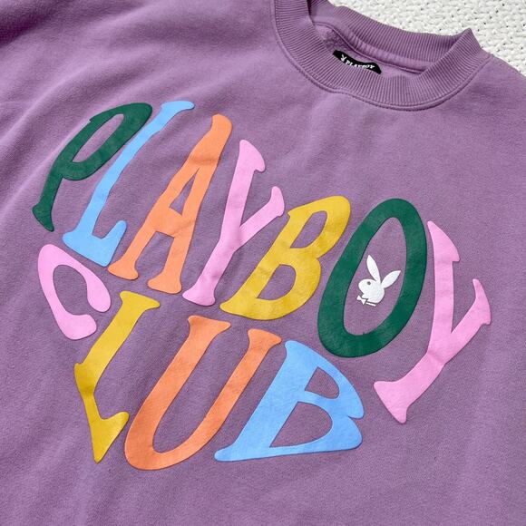 Playboy x PacSun XS oversized purple lavender crew sweater - Picture 2 of 8